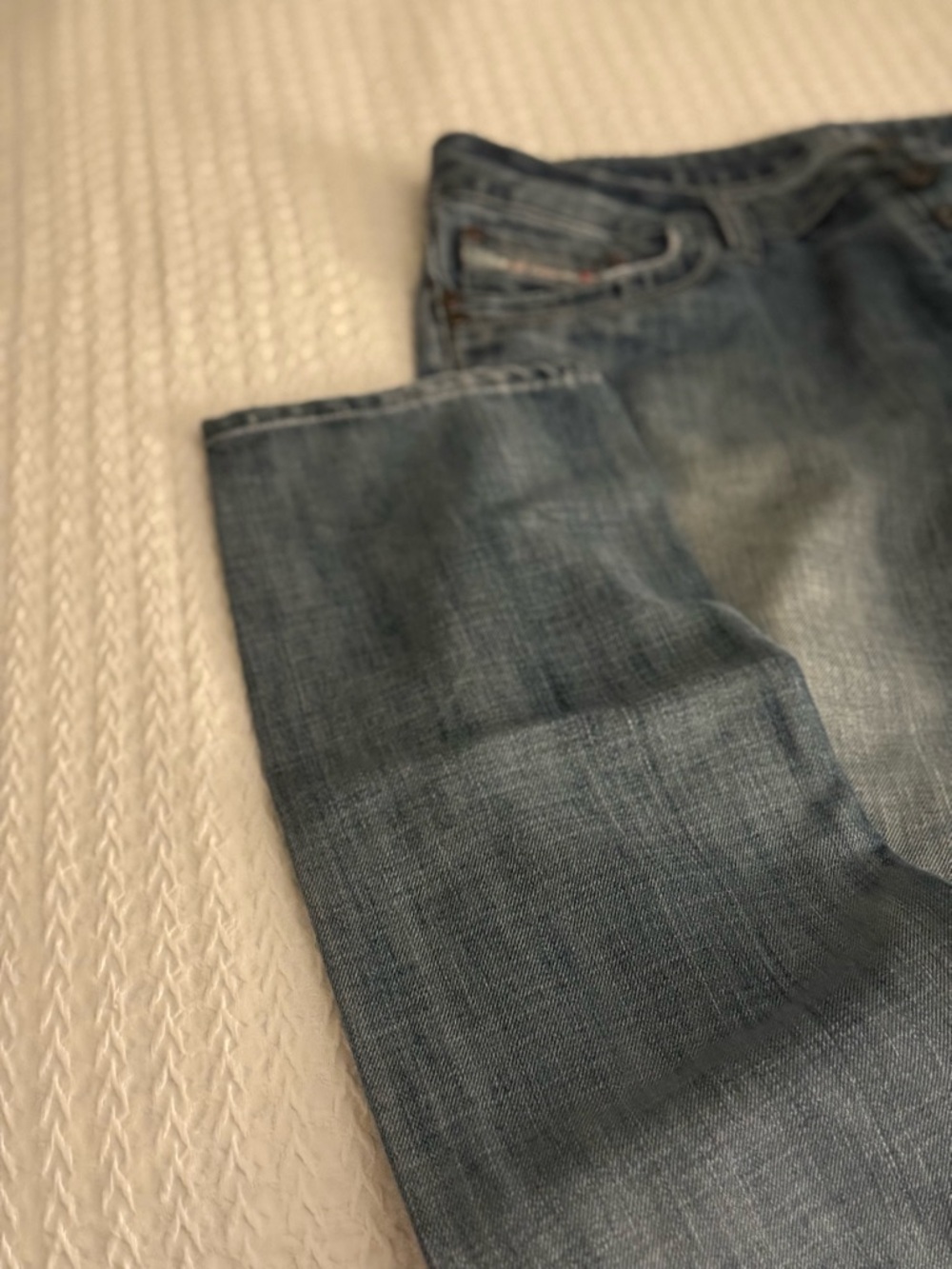 Diesel Straight Leg Jeans - Mid Blue Wash 36W 32L